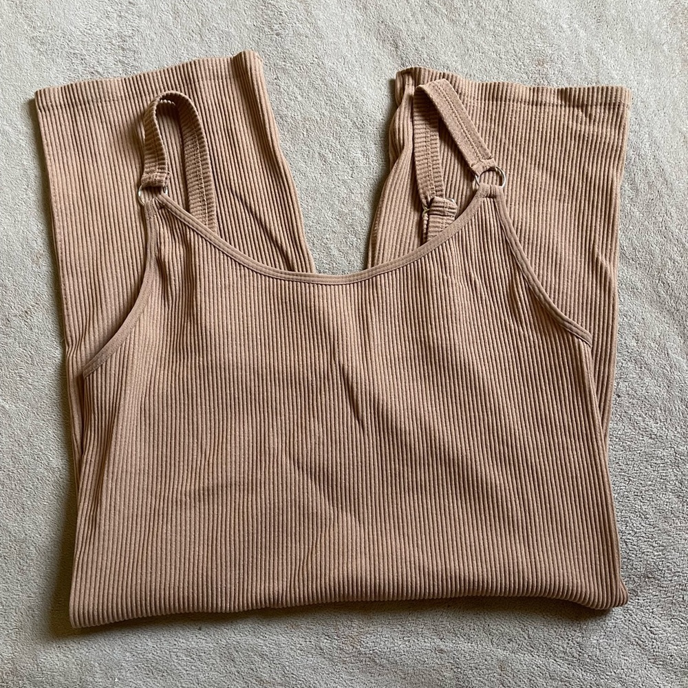Brand new ribbed nude romper